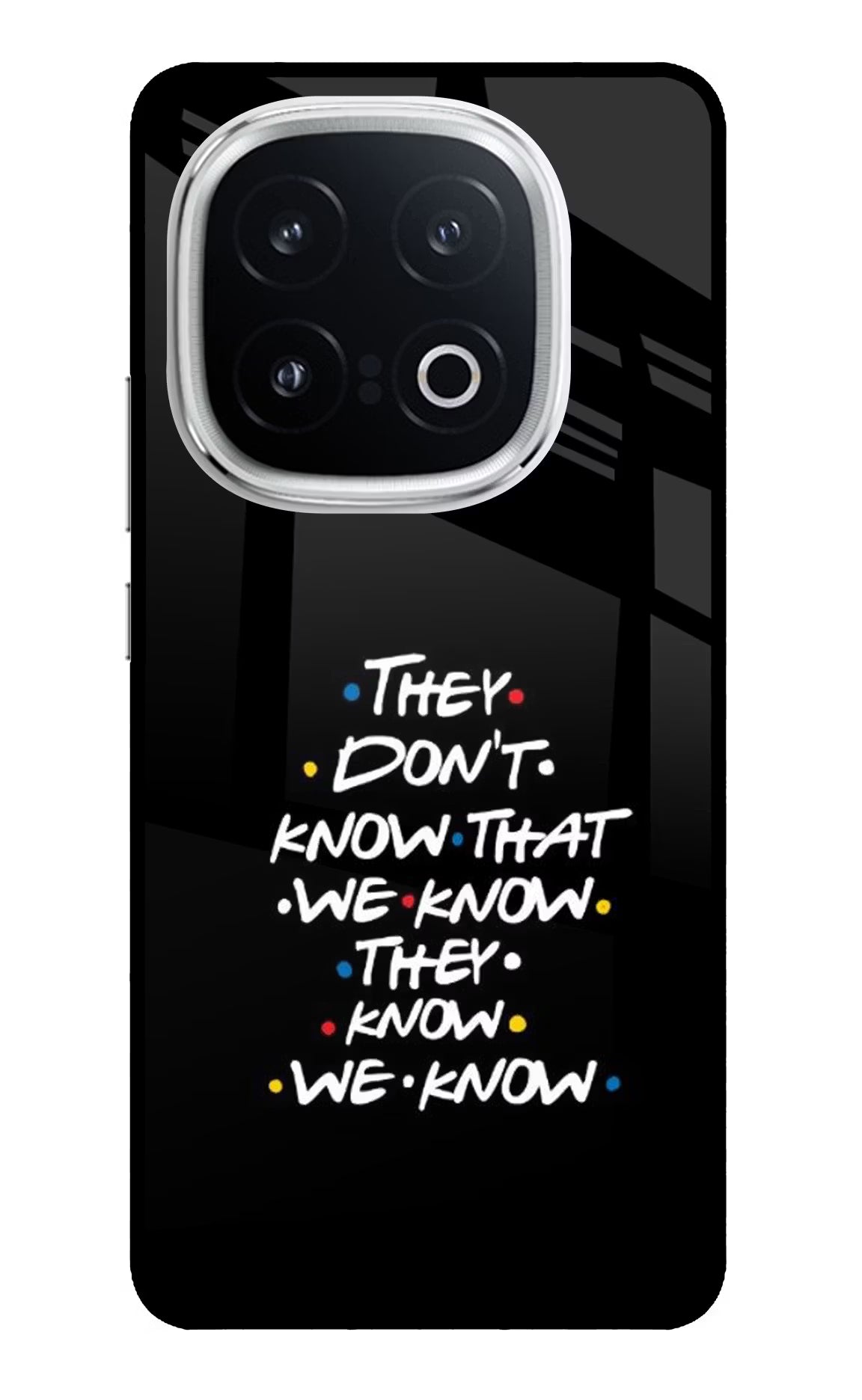 FRIENDS Dialogue iQOO 13 5G Glass Case Back Cover by Casekaro