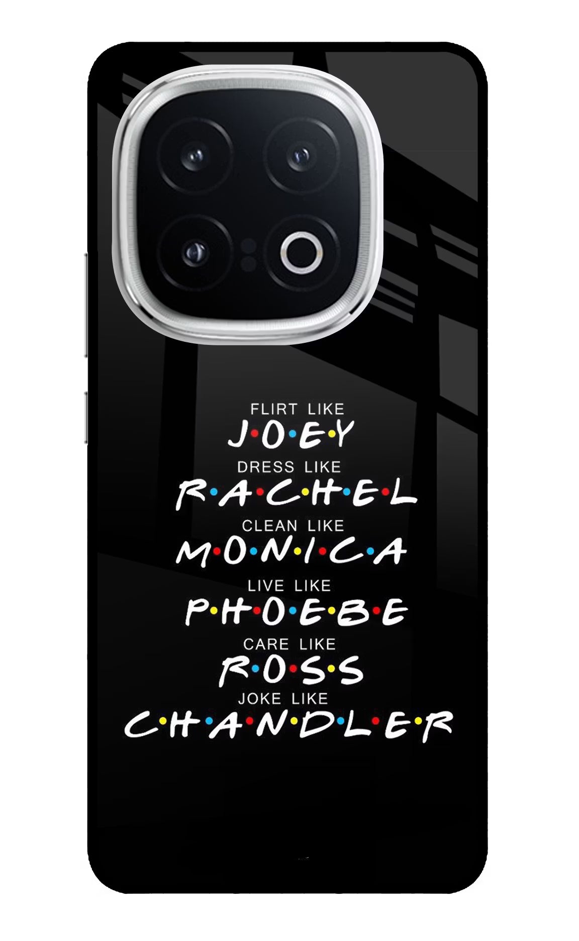 FRIENDS Character iQOO 13 5G Glass Case Back Cover by Casekaro