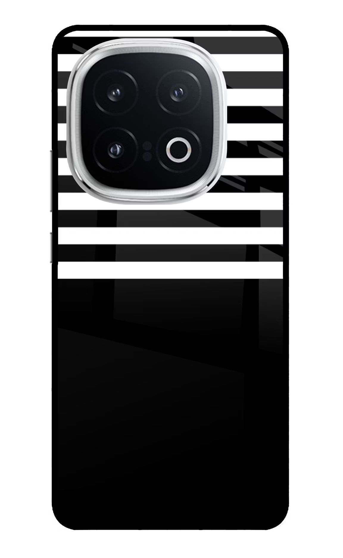 Black and White Print iQOO 13 5G Glass Case Back Cover by Casekaro