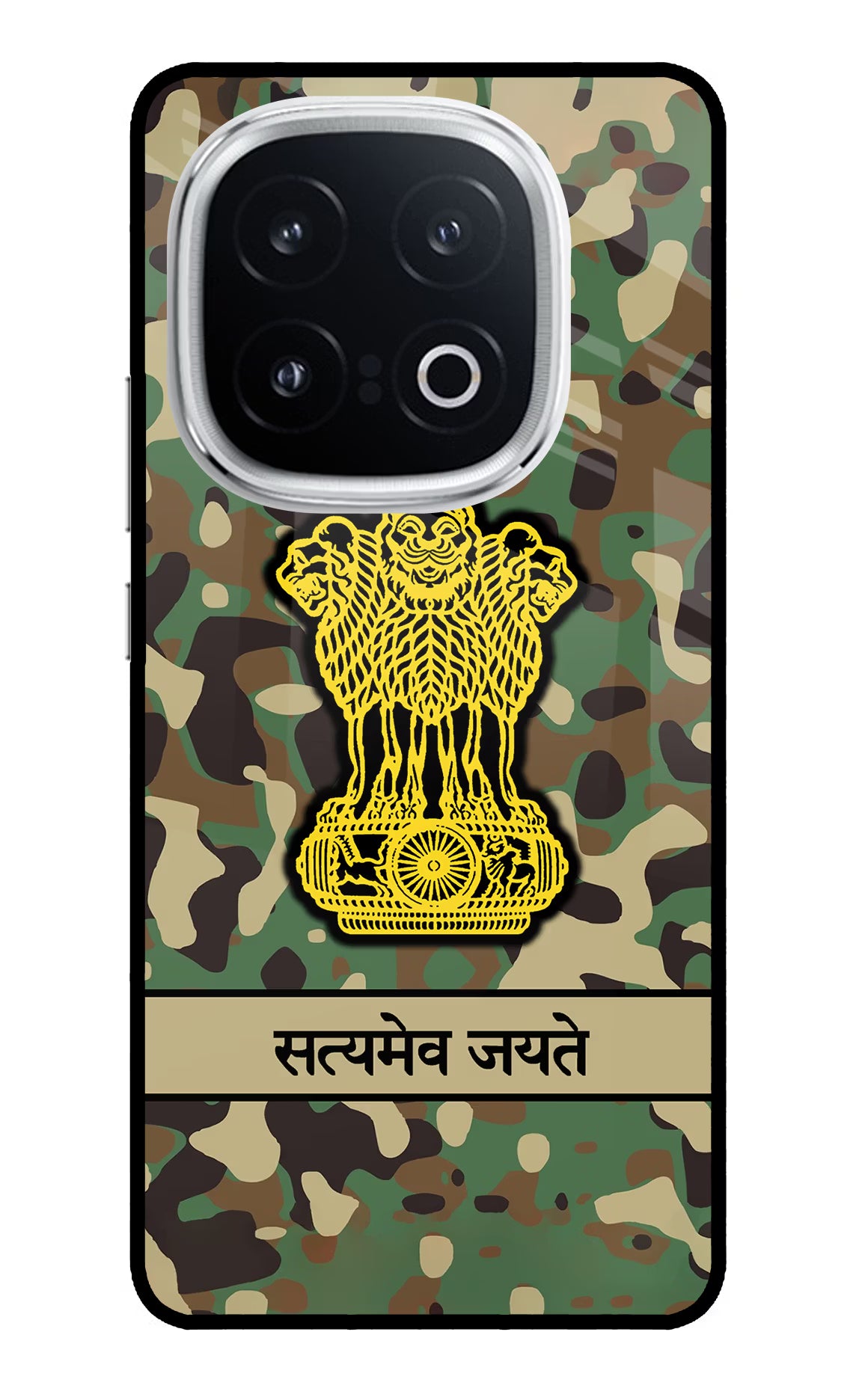 Satyamev Jayate Army iQOO 13 5G Glass Case Back Cover by Casekaro