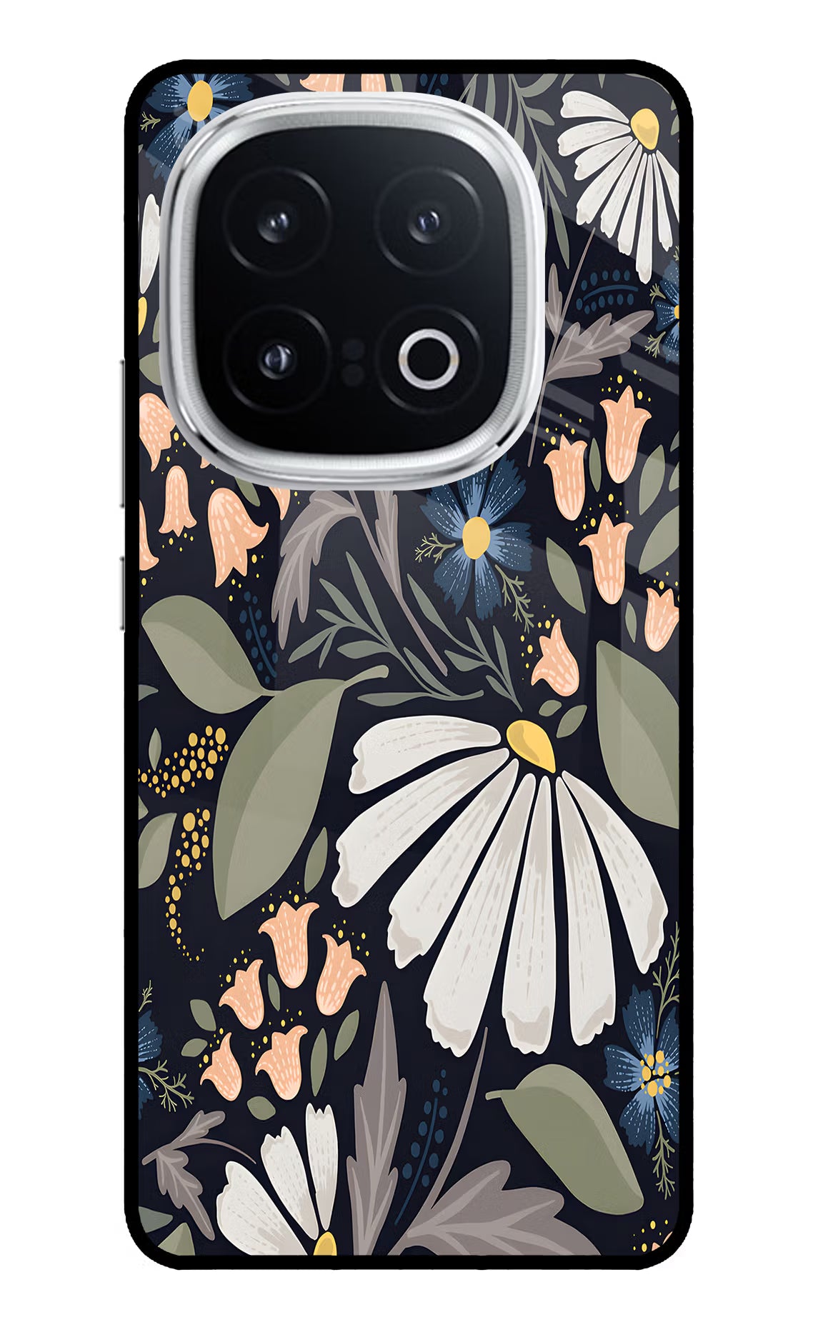 Flowers Art iQOO 13 5G Glass Case Back Cover by Casekaro