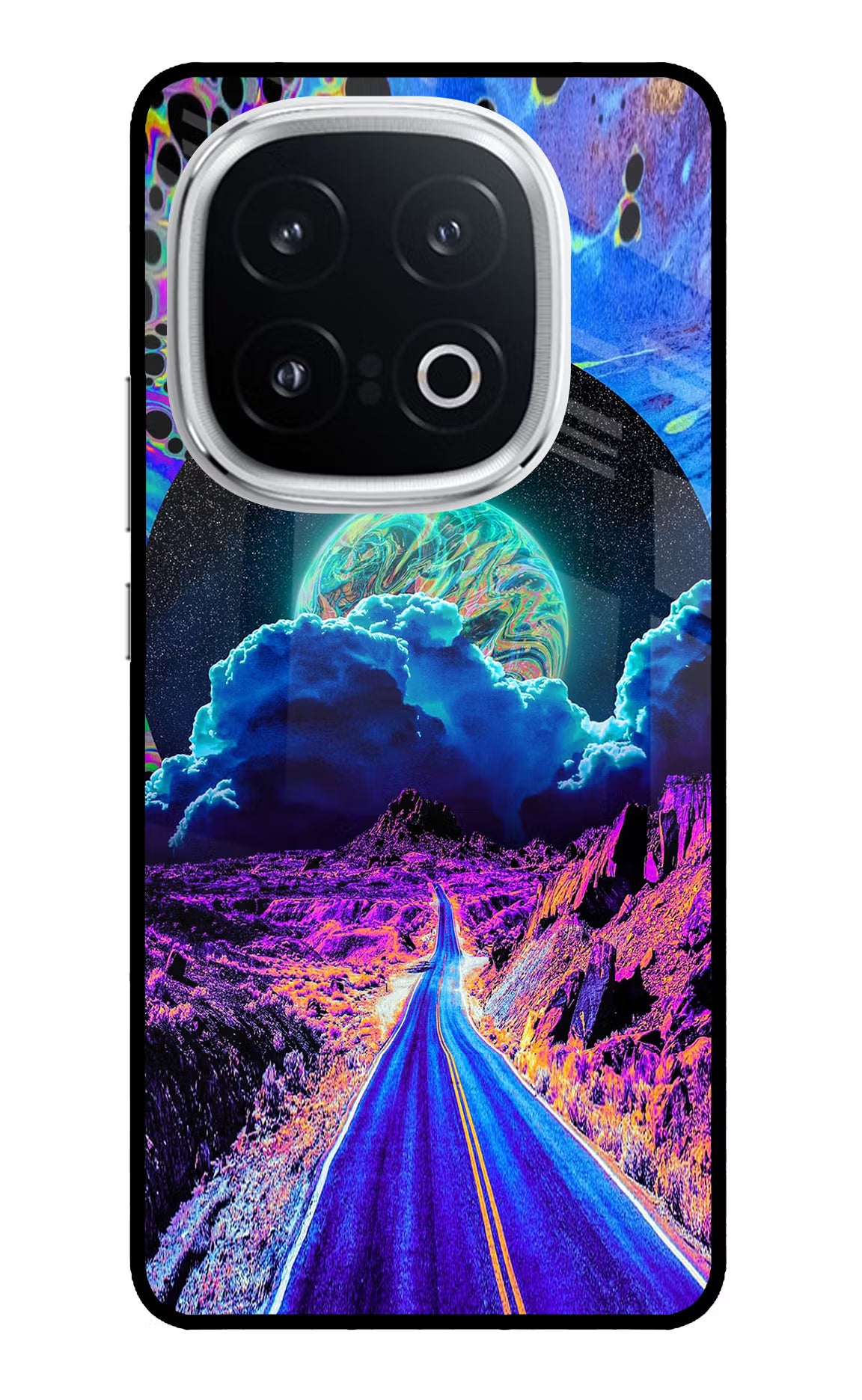 Psychedelic Painting iQOO 13 5G Glass Case Back Cover by Casekaro