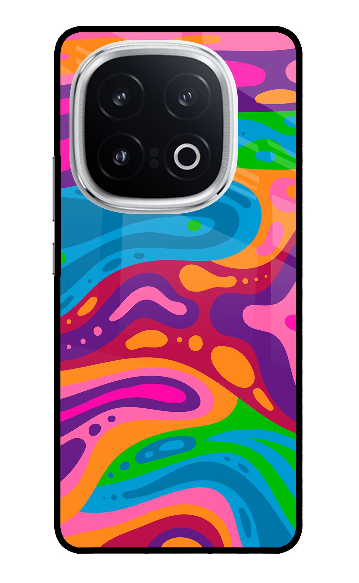 Trippy Pattern iQOO 13 5G Glass Case Back Cover by Casekaro