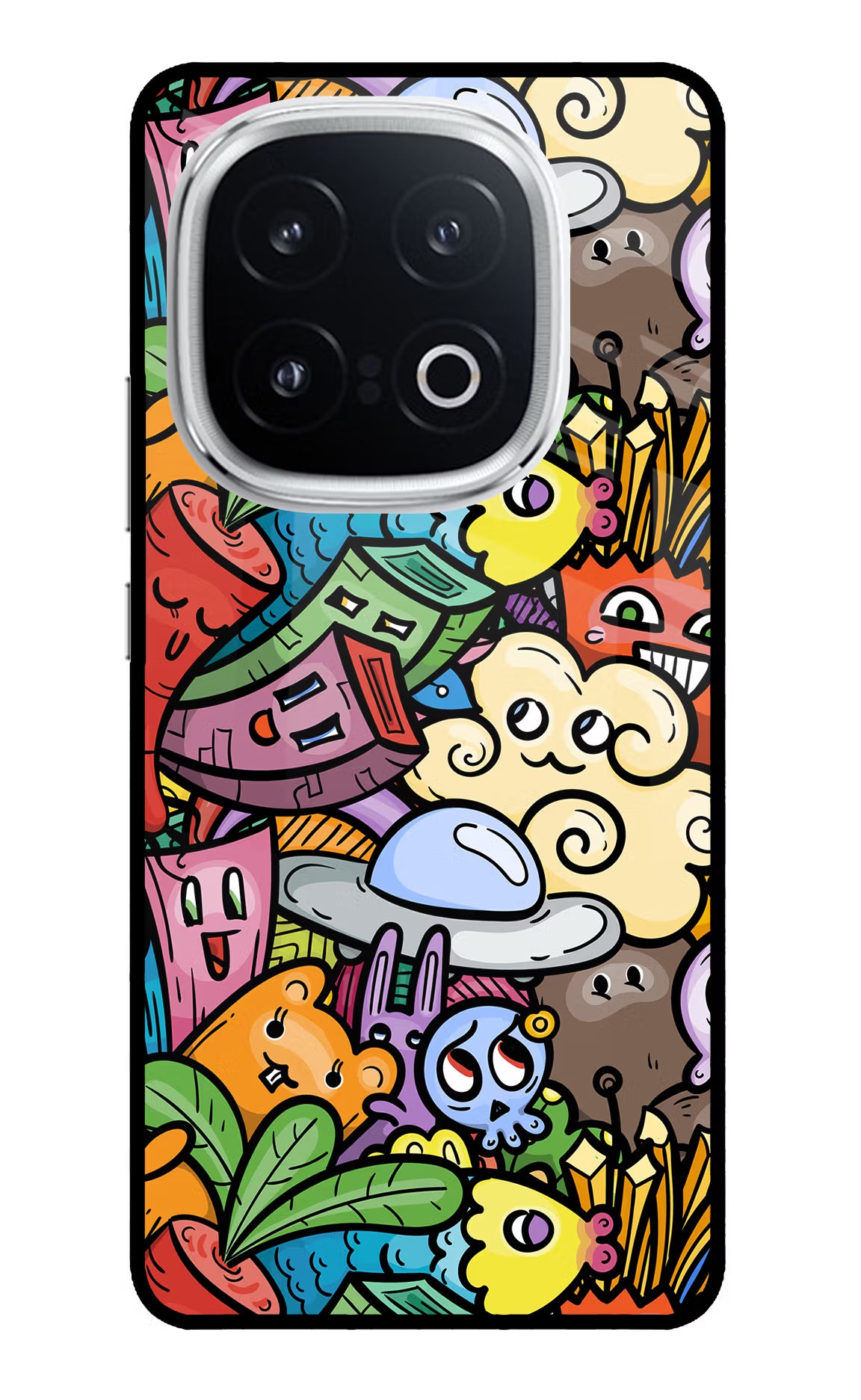 Veggie Doodle iQOO 13 5G Glass Case Back Cover by Casekaro