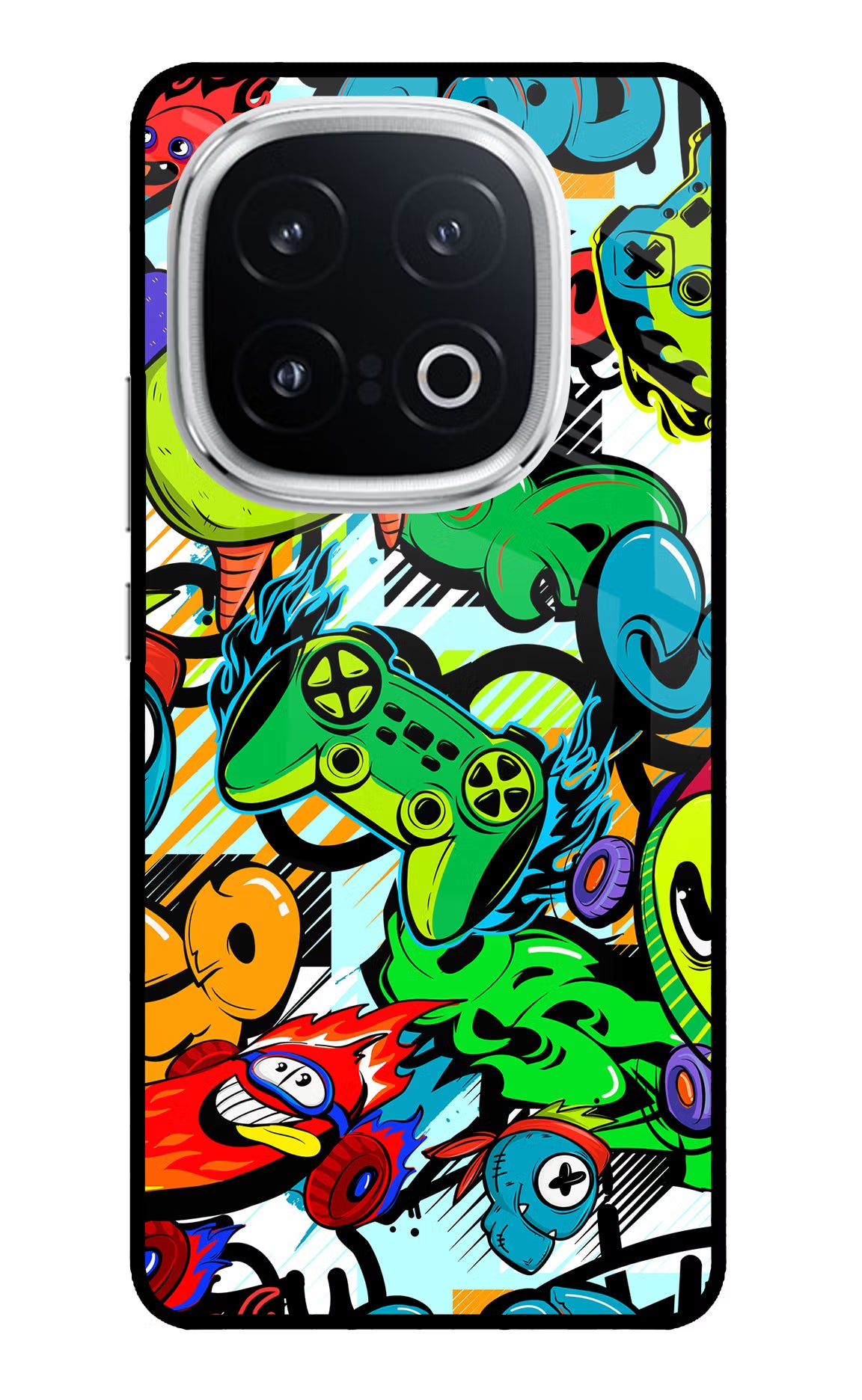 Game Doodle iQOO 13 5G Glass Case Back Cover by Casekaro