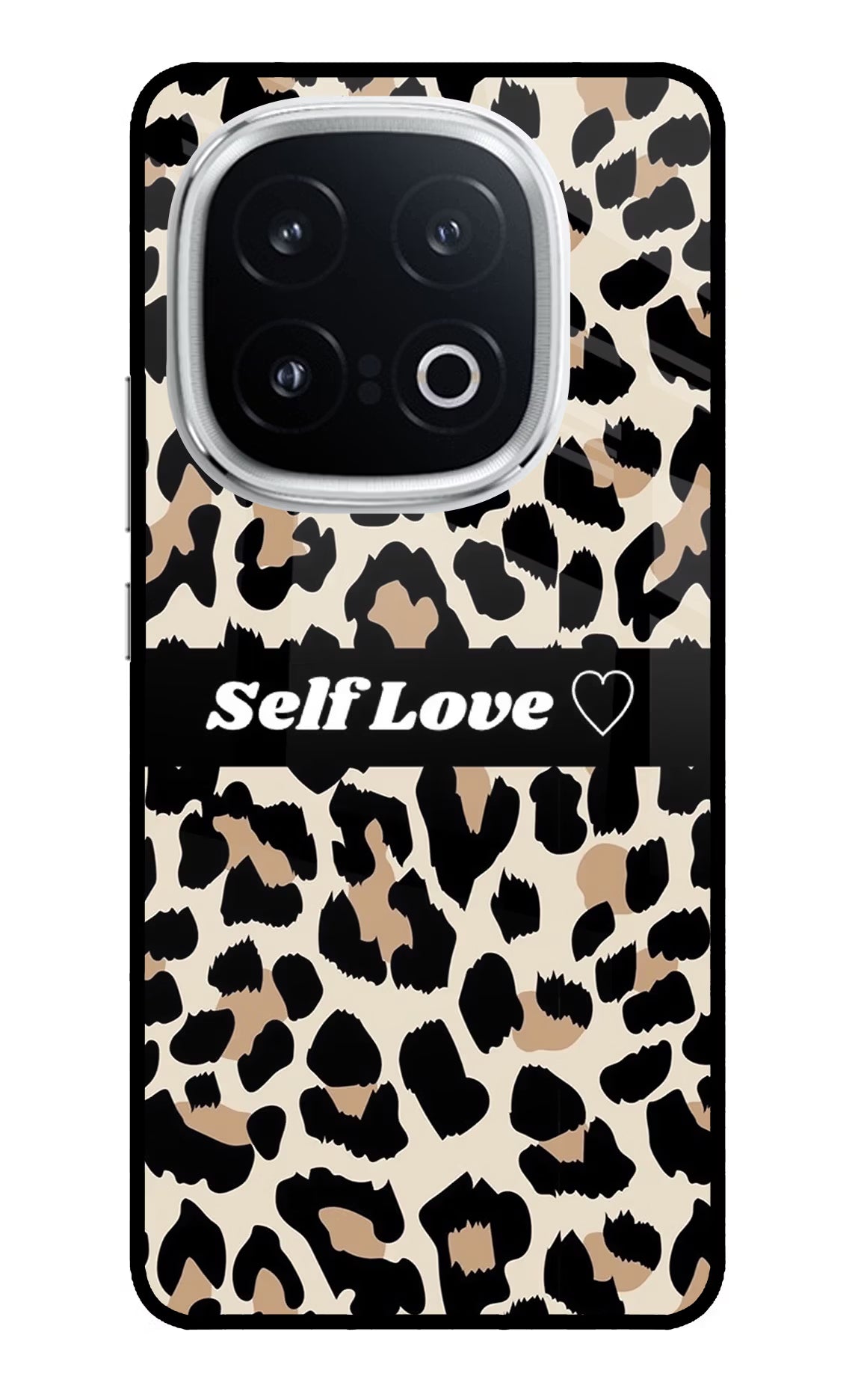 Leopard Print Self Love iQOO 13 5G Glass Case Back Cover by Casekaro