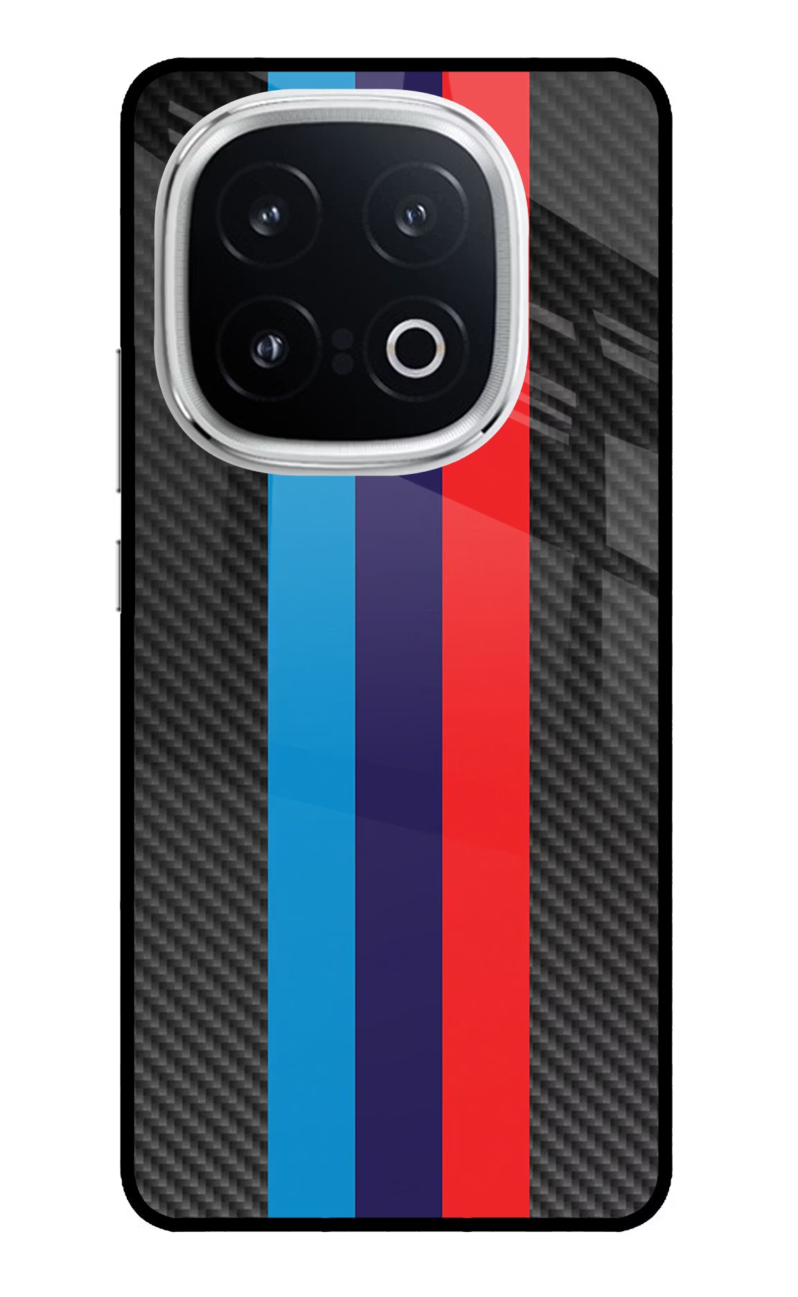 BMW Stripes Pattern iQOO 13 5G Glass Case Back Cover by Casekaro