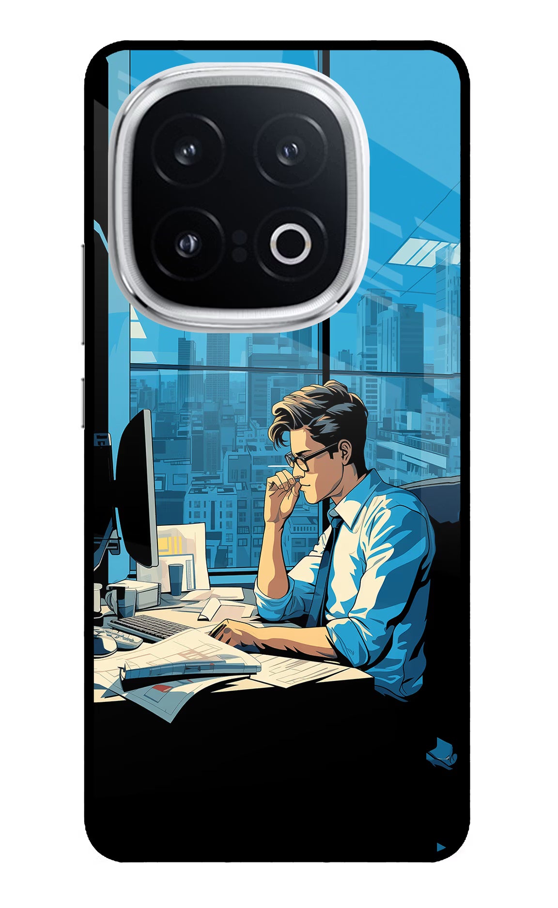 Focused Hustler (AI Generated) iQOO 13 5G Glass Case Back Cover by Casekaro