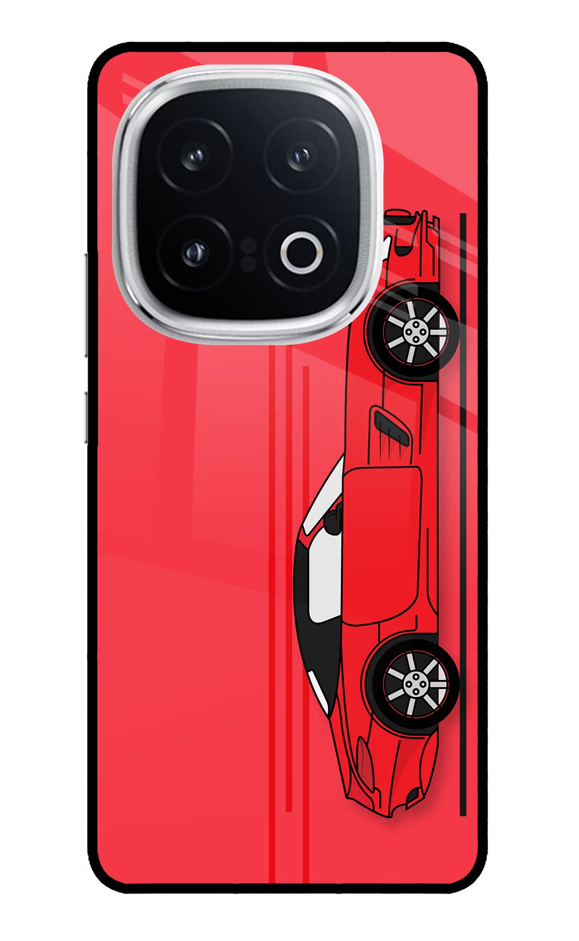 Red Velocity iQOO 13 5G Glass Case Back Cover by Casekaro
