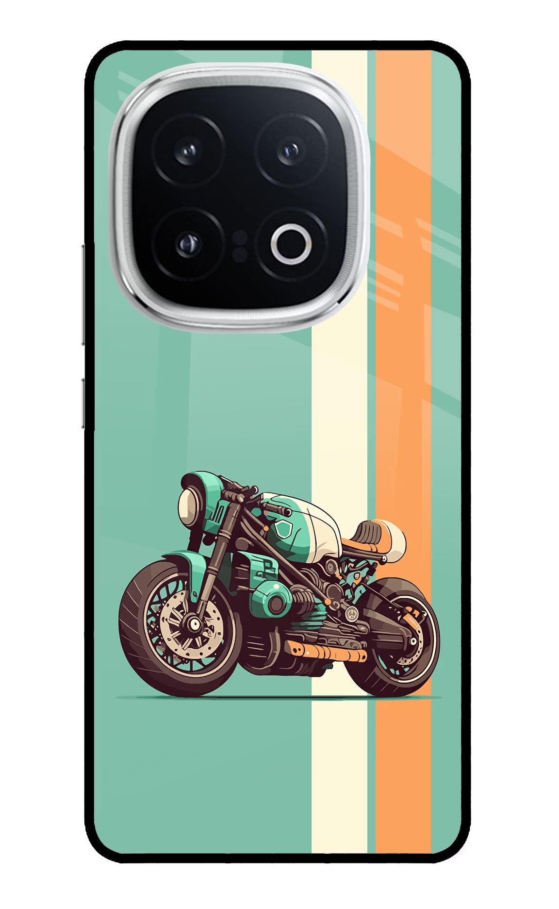 Striped Moto Drift iQOO 13 5G Glass Case Back Cover by Casekaro