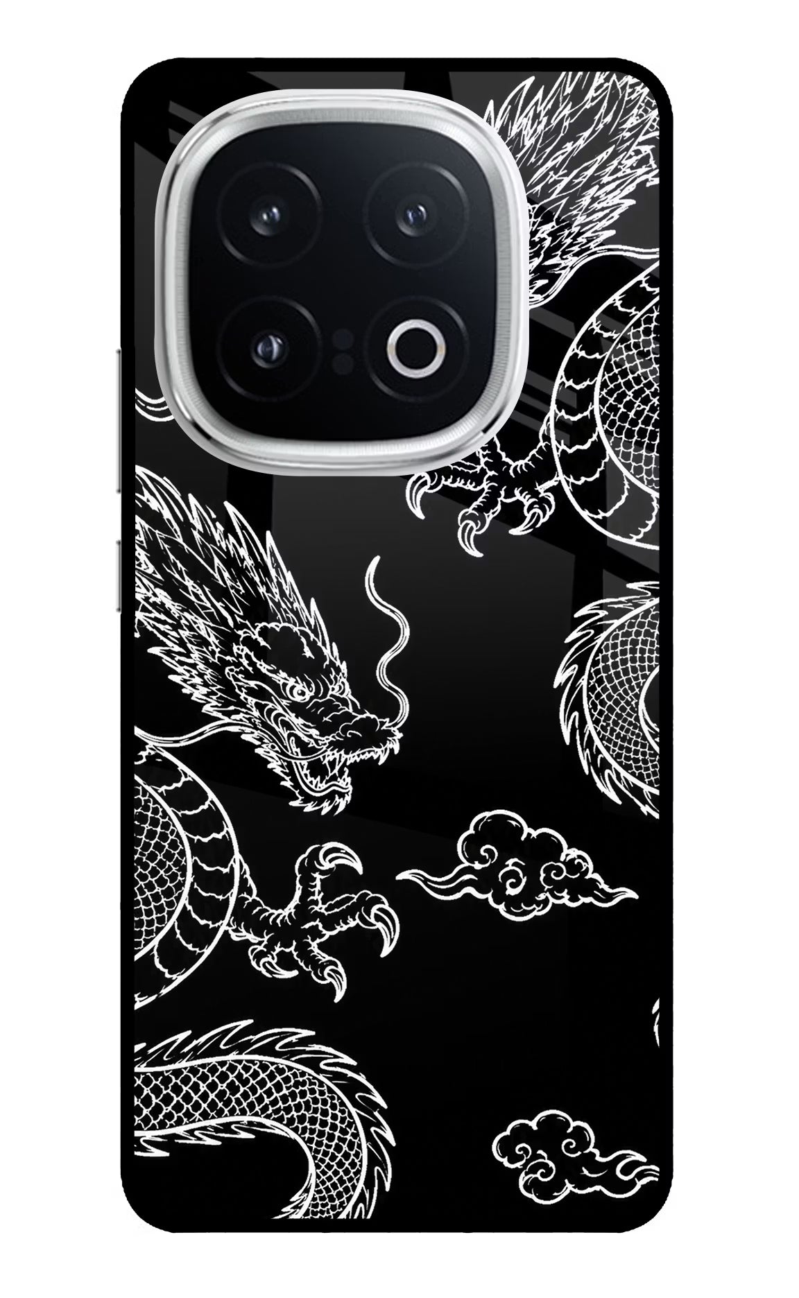 Twin Dragons iQOO 13 5G Glass Case Back Cover by Casekaro