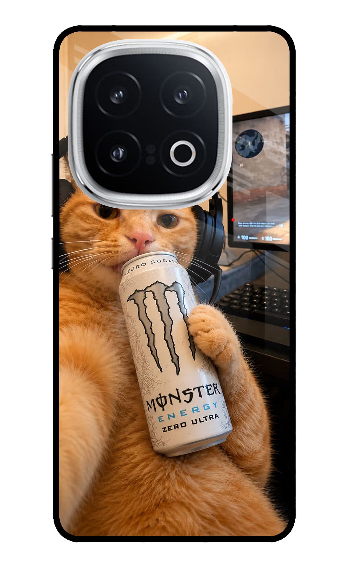 Gamer Cat Energy iQOO 13 5G Glass Case