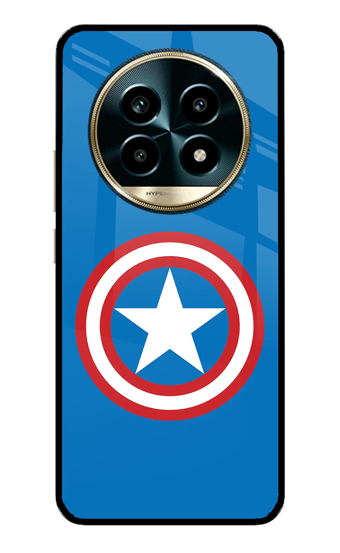 Captain America Logo Realme 13 Pro 5G Glass Case Back Cover by Casekaro