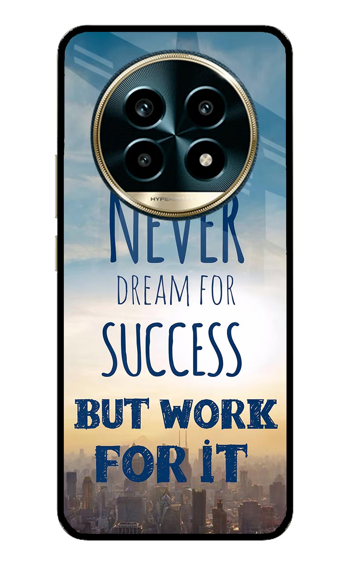 Never Dream For Success But Work For It Realme 13 Pro 5G Glass Case Back Cover by Casekaro