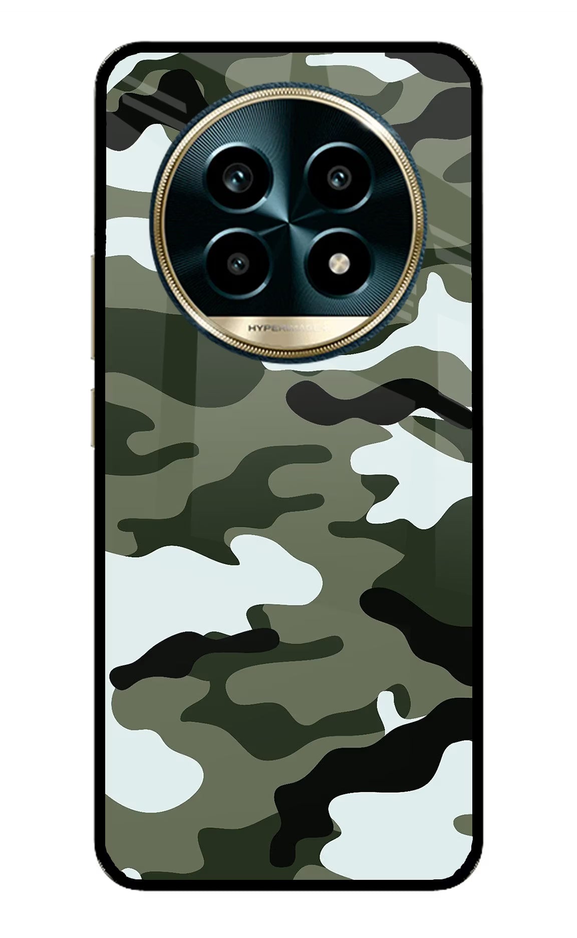 Camouflage Realme 13 Pro 5G Glass Case Back Cover by Casekaro