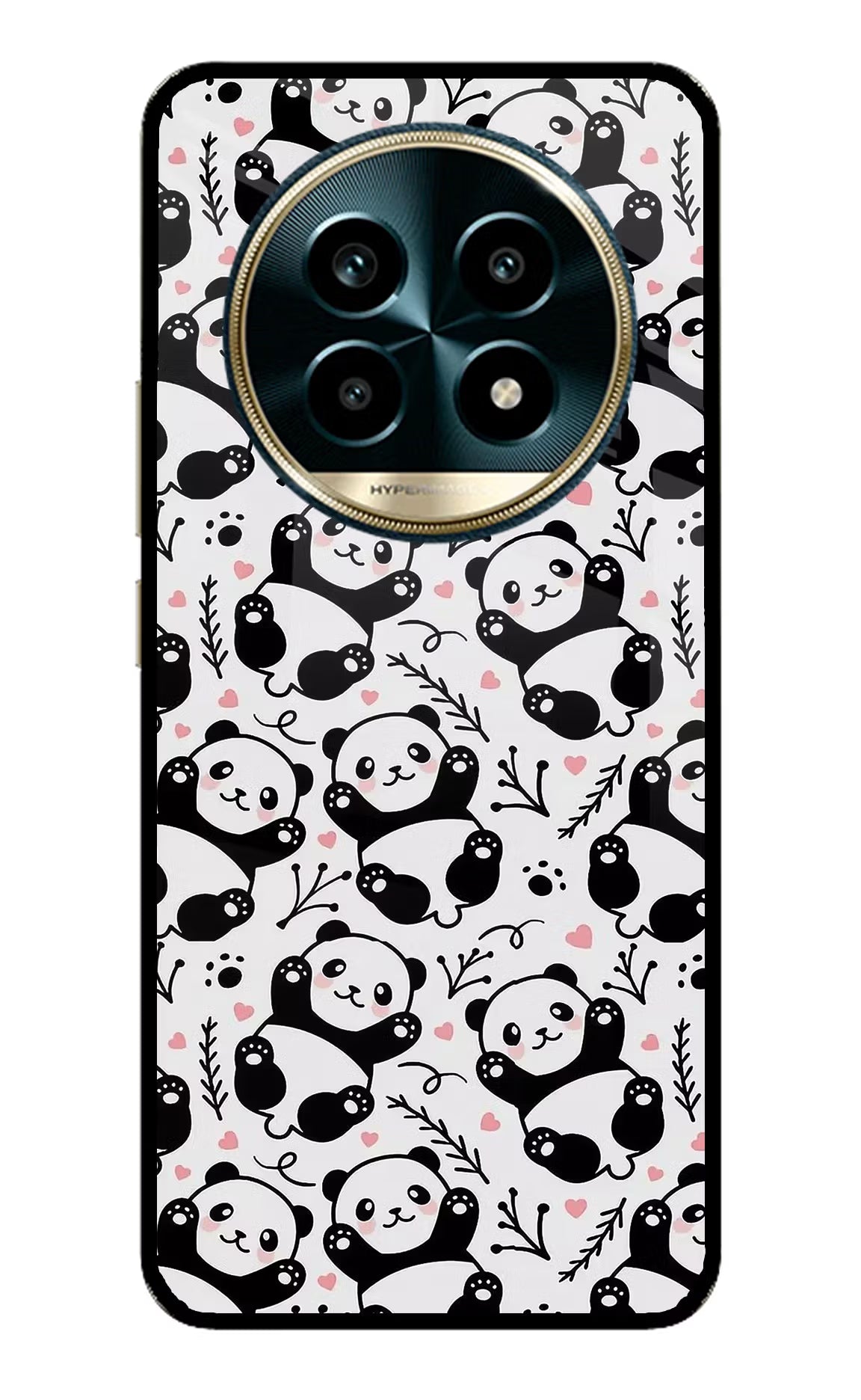 Cute Panda Realme 13 Pro 5G Glass Case Back Cover by Casekaro