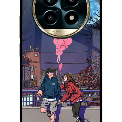 Chilling Couple Realme 13 Pro 5G Glass Case Back Cover by Casekaro