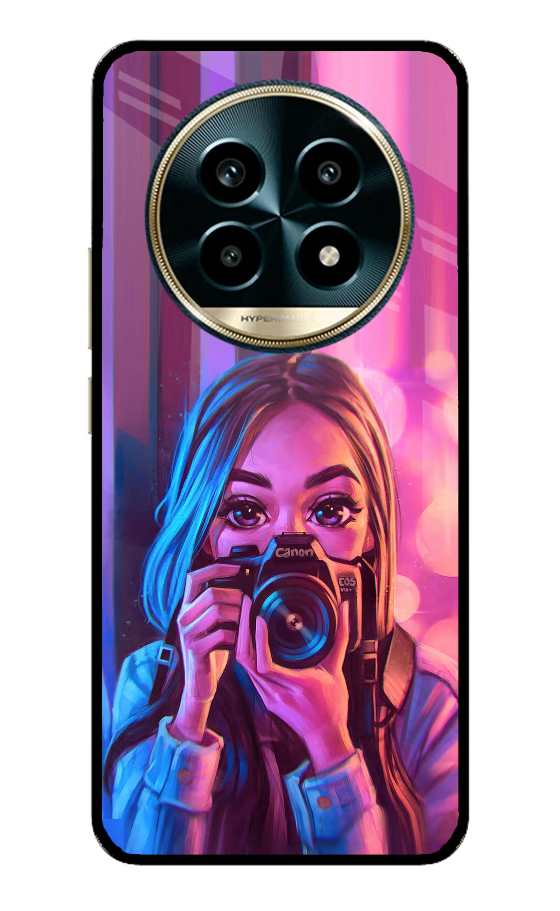 Girl Photographer Realme 13 Pro 5G Glass Case Back Cover by Casekaro