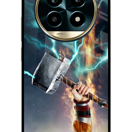 Thor Hammer Mjolnir Realme 13 Pro 5G Glass Case Back Cover by Casekaro