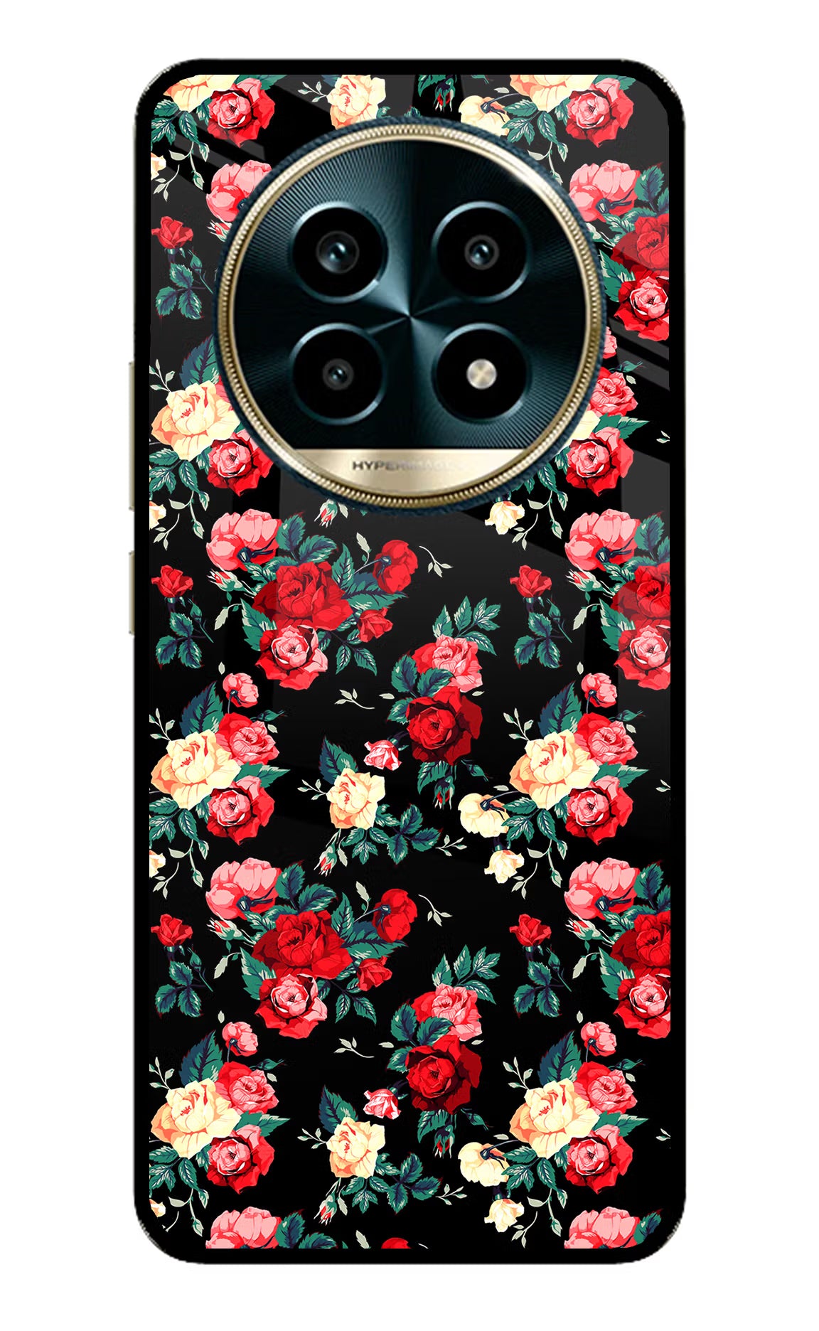 Rose Pattern Realme 13 Pro 5G Glass Case Back Cover by Casekaro