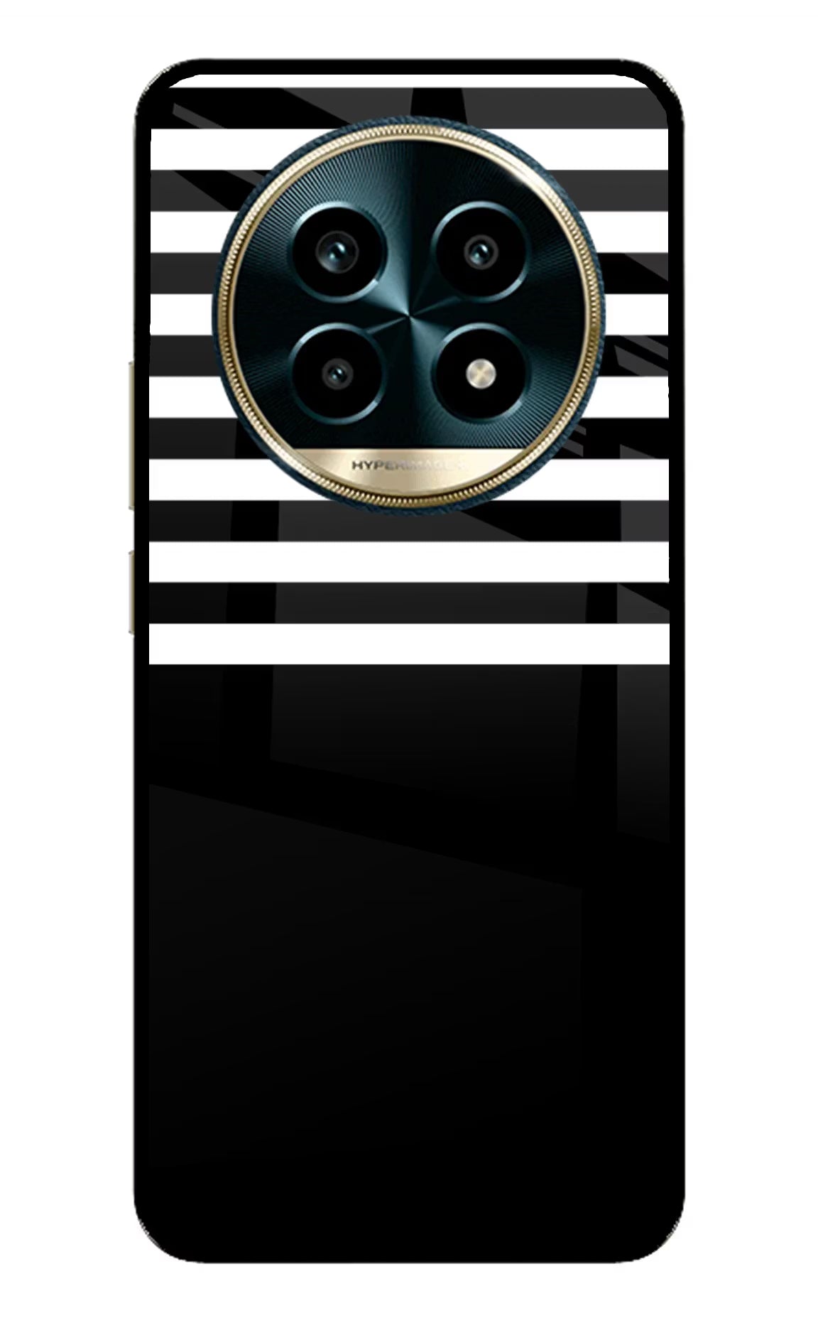 Black and White Print Realme 13 Pro 5G Glass Case Back Cover by Casekaro