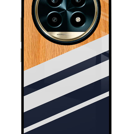 Blue and white wooden Realme 13 Pro 5G Glass Case