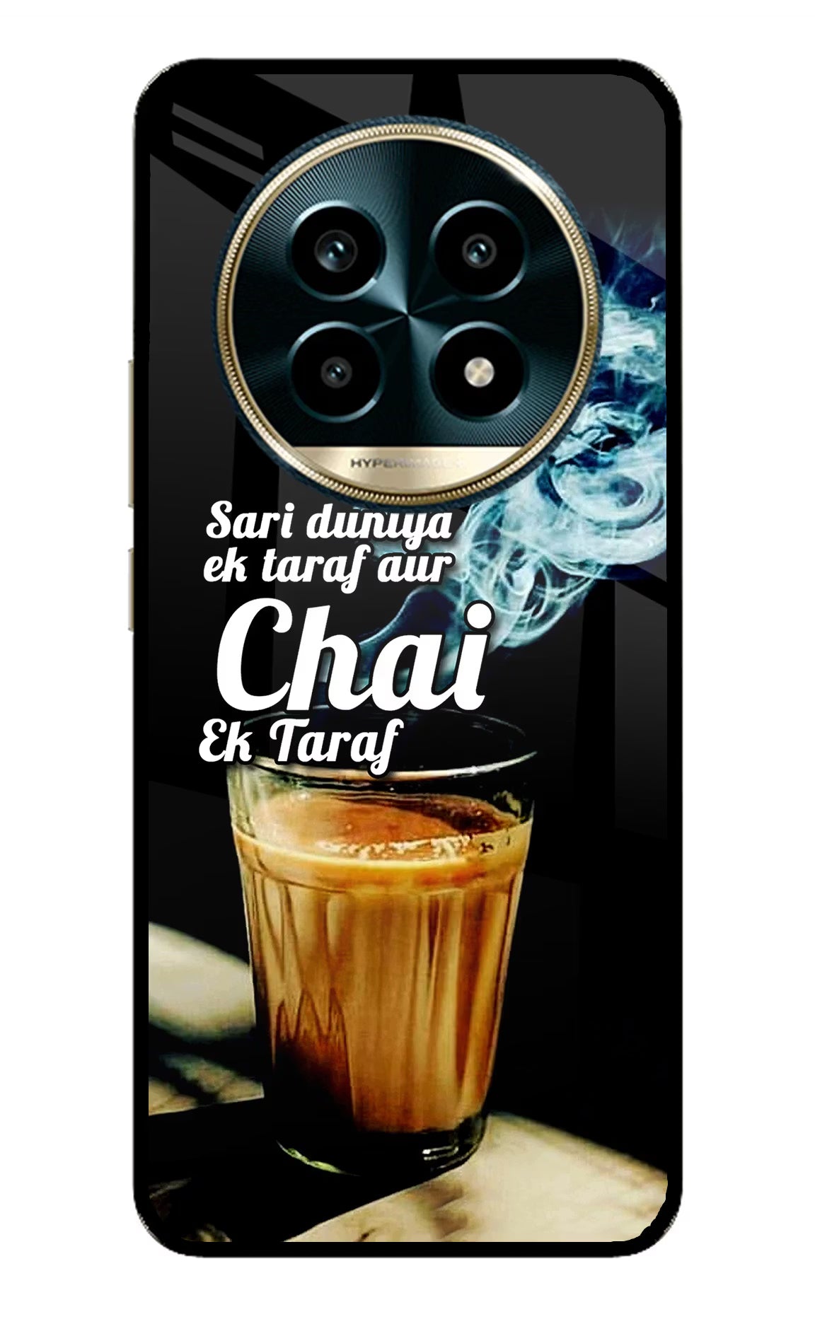 Chai Ek Taraf Quote Realme 13 Pro 5G Glass Case Back Cover by Casekaro