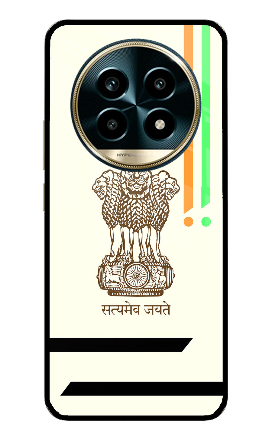 Satyamev Jayate Brown Logo Realme 13 Pro 5G Back Cover, Metal case