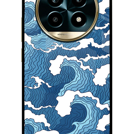 Blue Waves Realme 13 Pro 5G Glass Case Back Cover by Casekaro