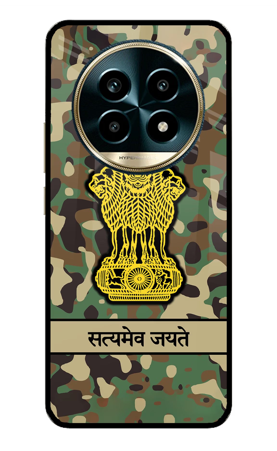 Satyamev Jayate Army Realme 13 Pro 5G Glass Case Back Cover by Casekaro