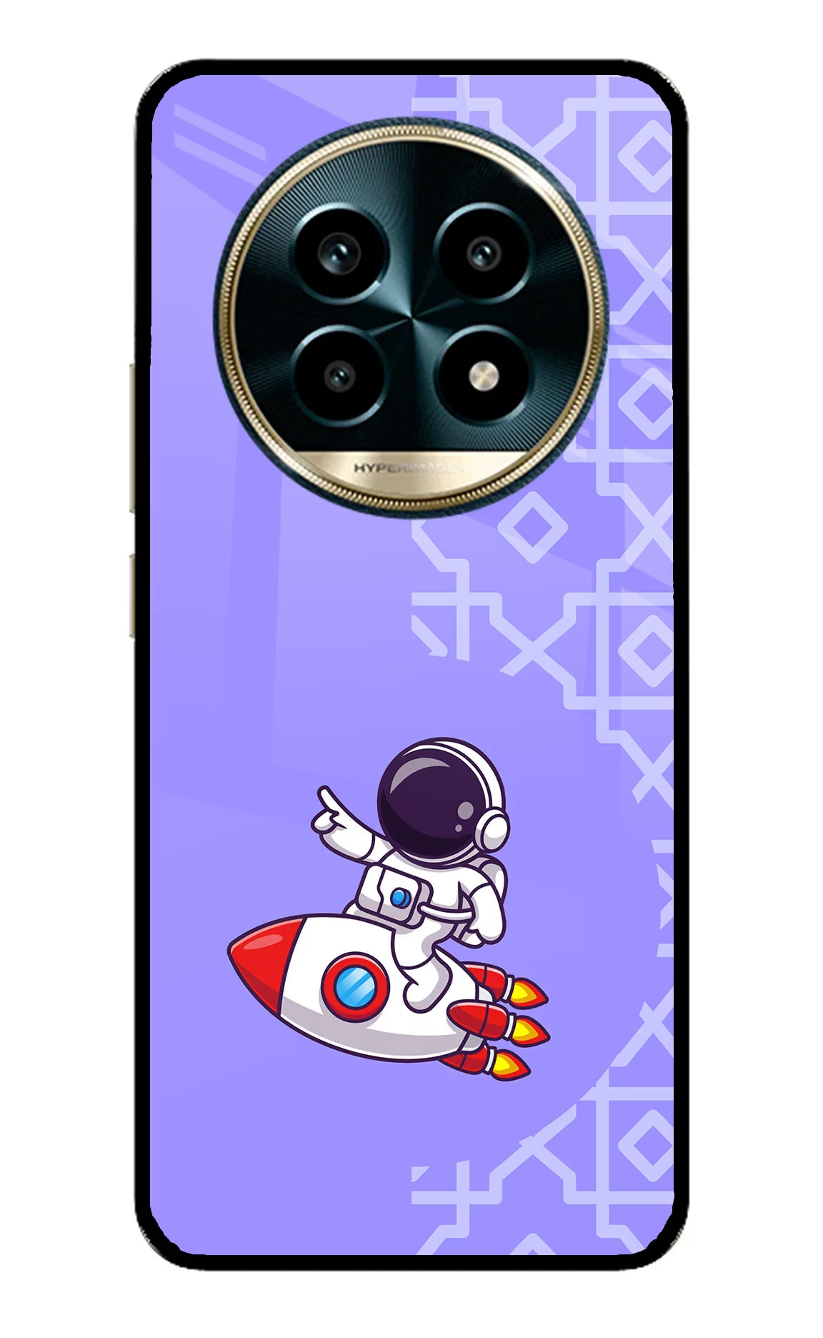 Cute Astronaut Realme 13 Pro 5G Glass Case Back Cover by Casekaro