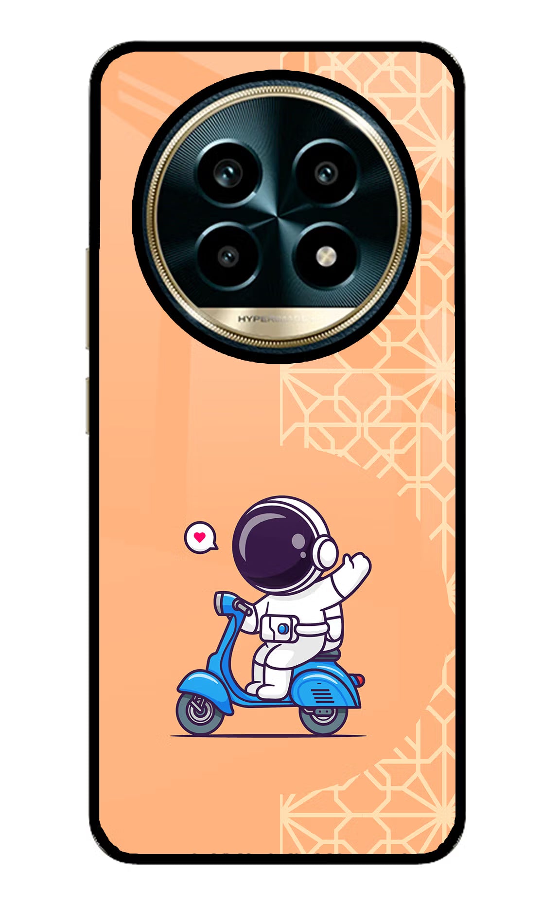 Cute Astronaut Riding Realme 13 Pro 5G Glass Case