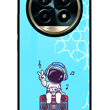 Cute Astronaut Chilling Realme 13 Pro 5G Glass Case