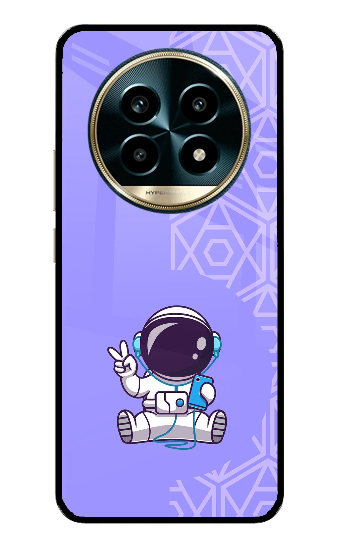 Cute Astronaut Chilling Realme 13 Pro 5G Glass Case Back Cover by Casekaro