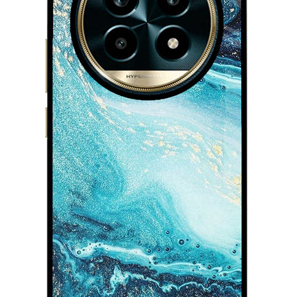 Blue Glitter Marble Realme 13 Pro 5G Glass Case