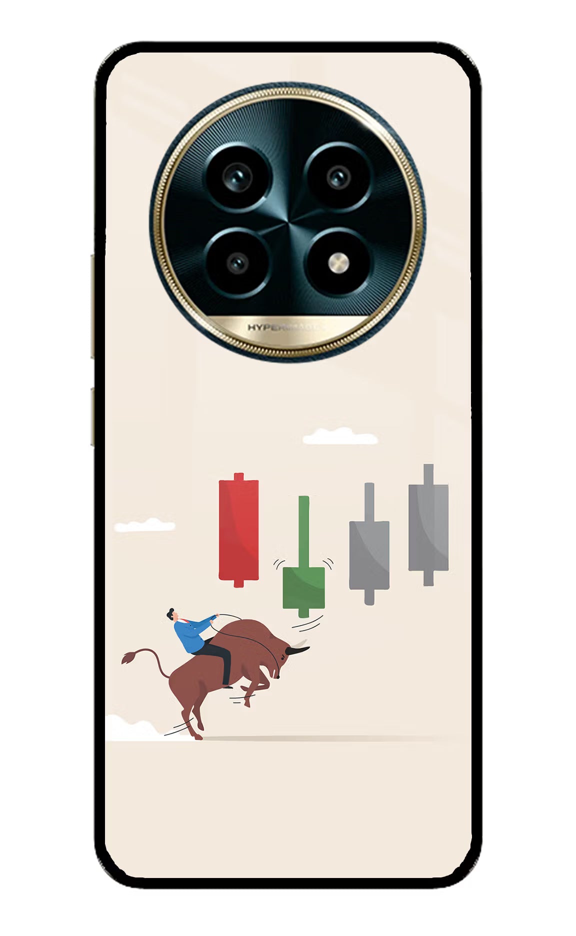 Bull Trading Momentum Realme 13 Pro 5G Glass Case Back Cover by Casekaro