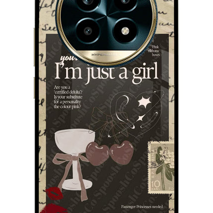 I am just a girl Realme 13 Pro 5G Glass Case Back Cover by Casekaro