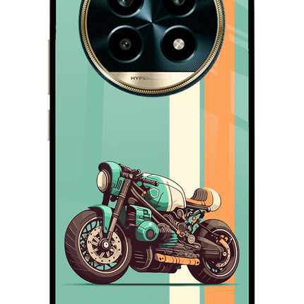 Striped Moto Drift Realme 13 Pro 5G Glass Case Back Cover by Casekaro
