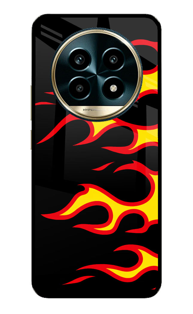 Side Sweep Flames Realme 13 Pro 5G Glass Case
