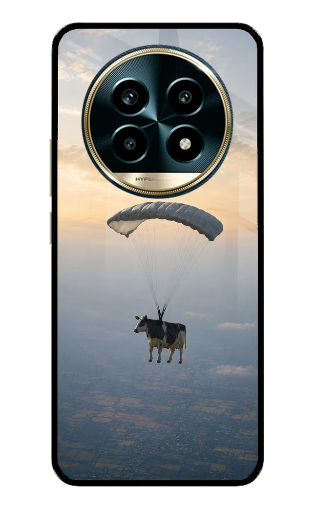 Skydiving Cow Realme 13 Pro 5G Glass Case