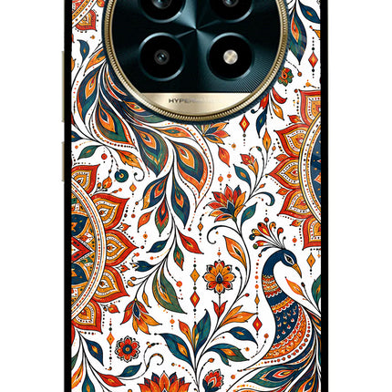 White Mayura Realme 13 Pro 5G Glass Case