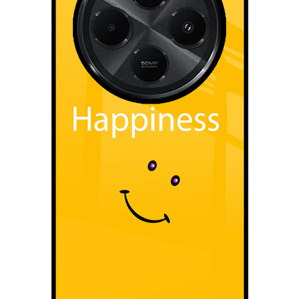 Happiness With Smiley Redmi A4 5G Glass Case Back Cover by Casekaro