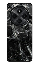 Black Marble Texture Redmi A4 5G Glass Case Back Cover by Casekaro