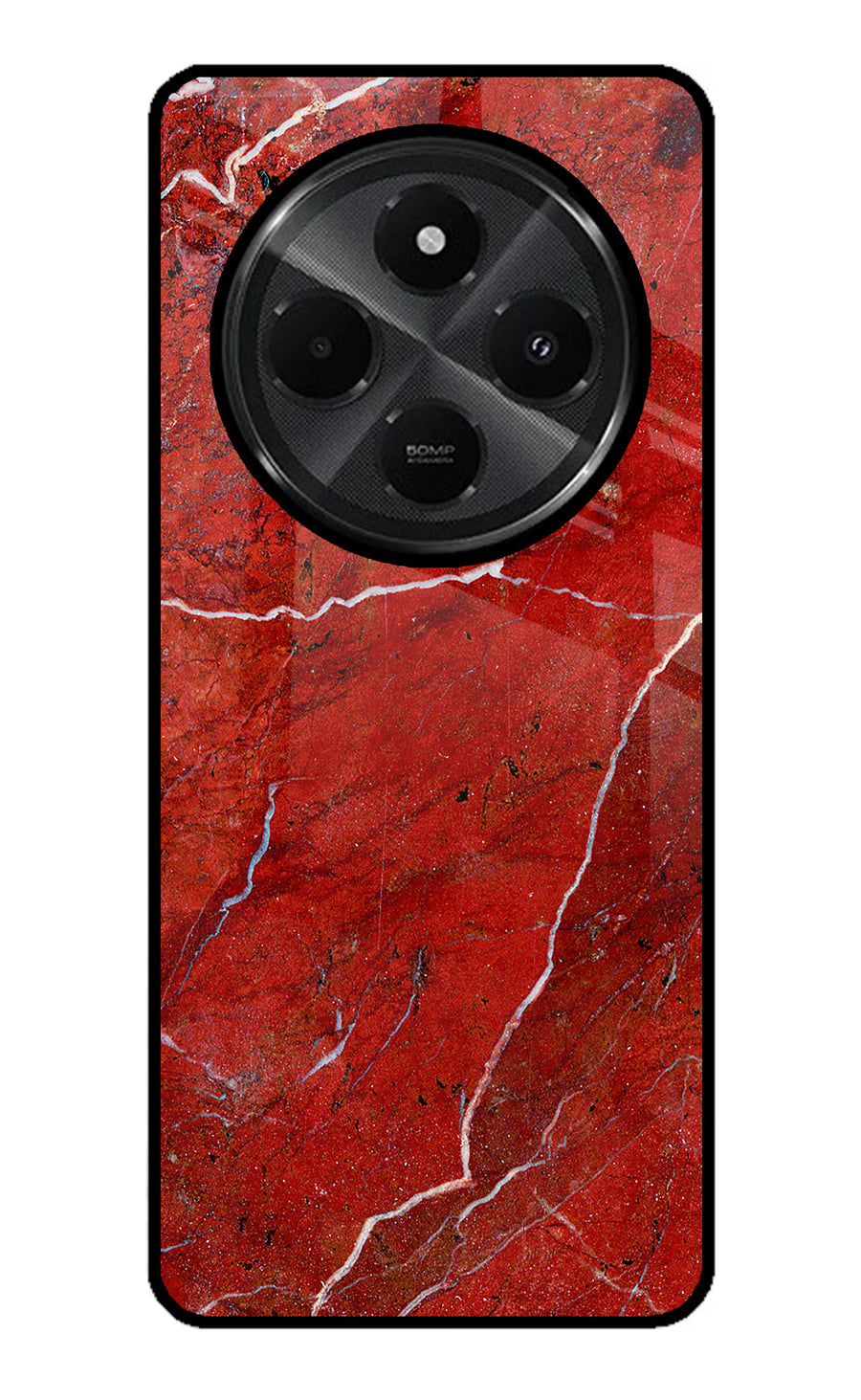Red Marble Design Redmi A4 5G Back Cover, Glass case