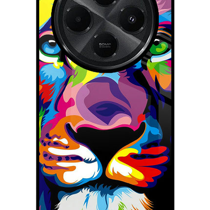 Lion Redmi A4 5G Glass Case Back Cover by Casekaro