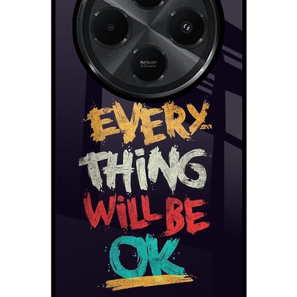 Everything Will Be Ok Redmi A4 5G Glass Case Back Cover by Casekaro