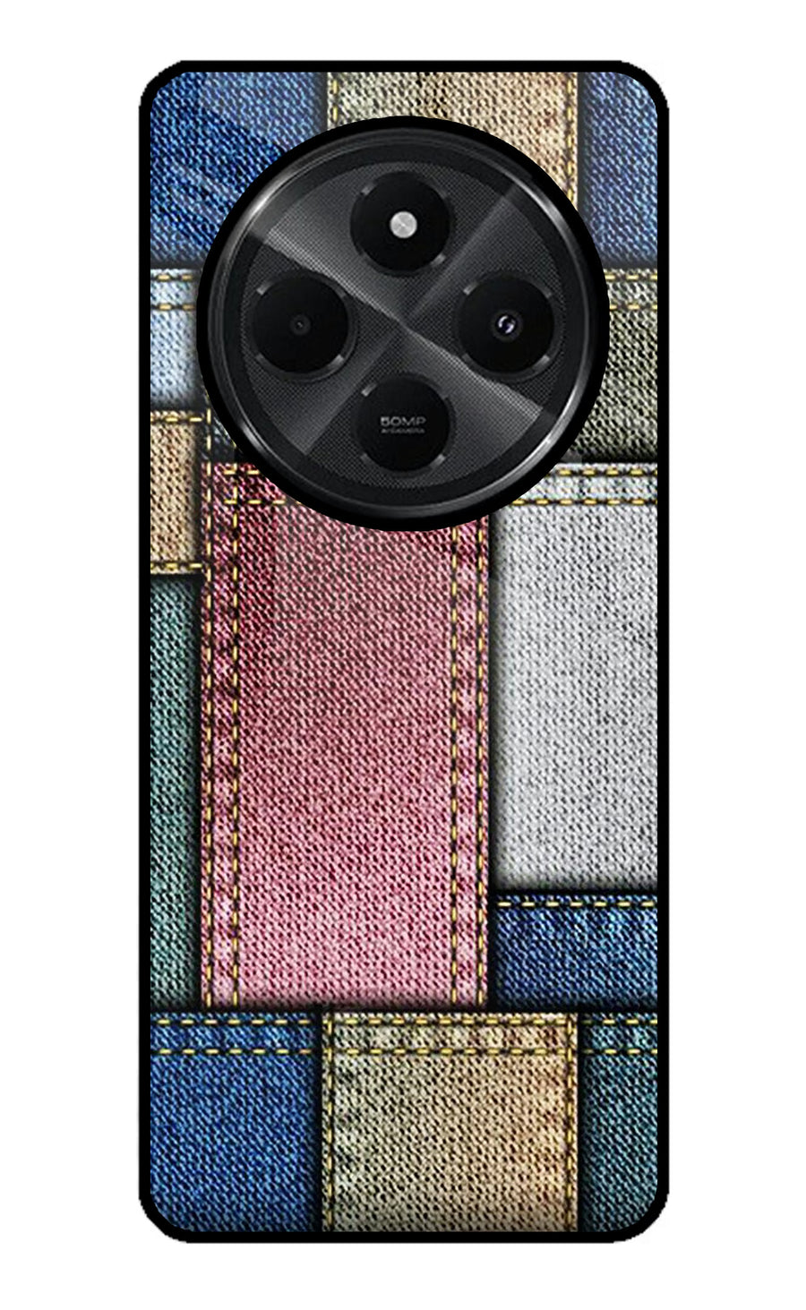 Multicolor Jeans Redmi A4 5G Back Cover, Glass case