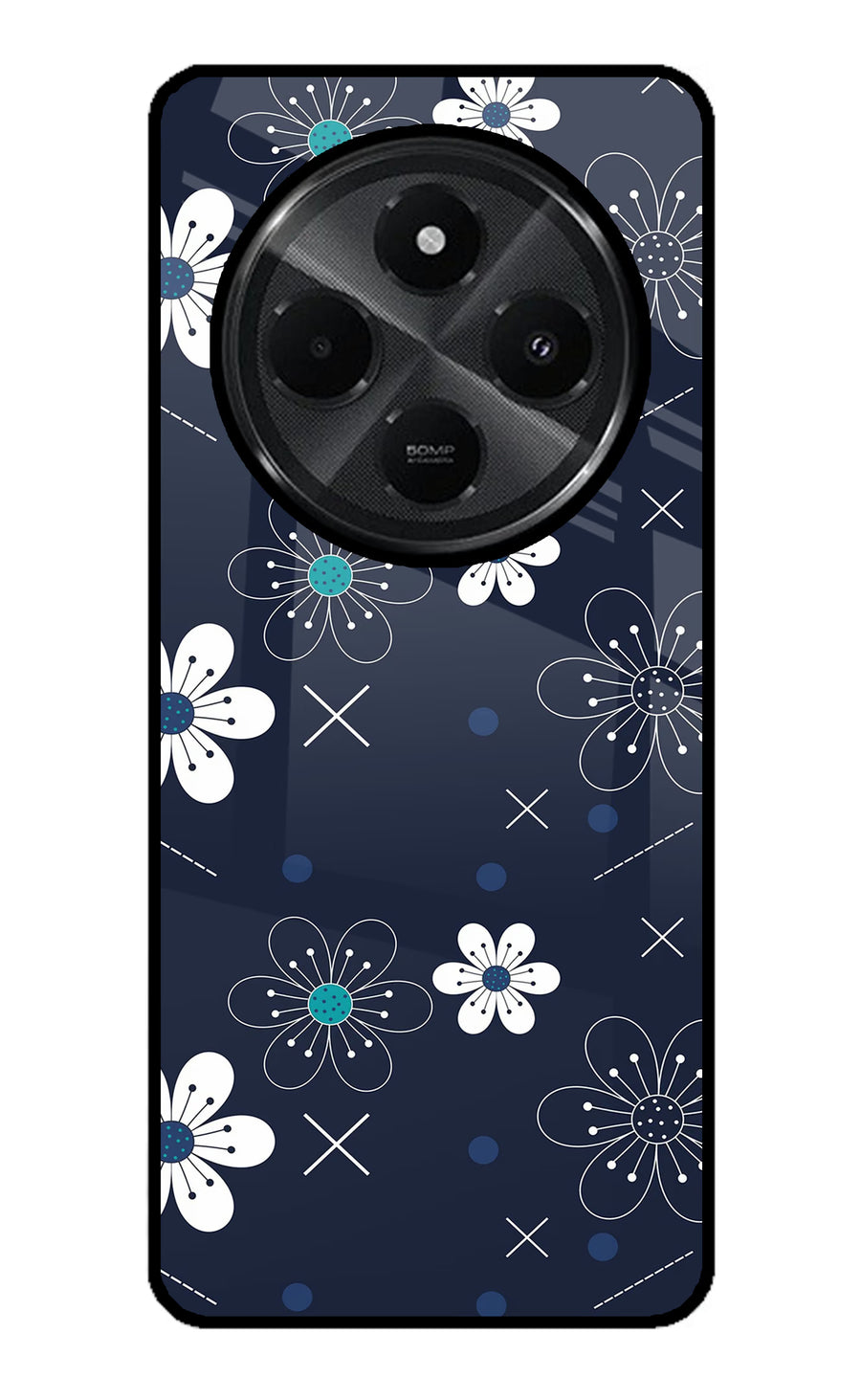 Flowers Redmi A4 5G Back Cover, Glass case