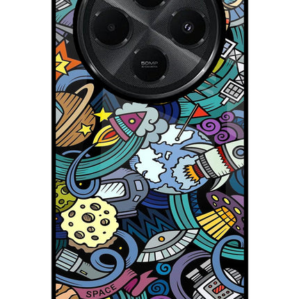 Space Abstract Redmi A4 5G Glass Case Back Cover by Casekaro