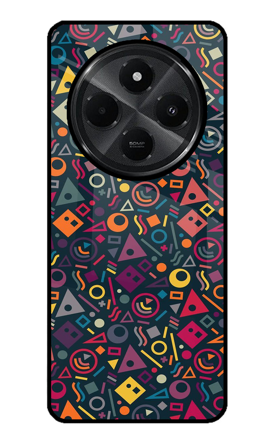 Geometric Abstract Redmi A4 5G Back Cover, Glass case